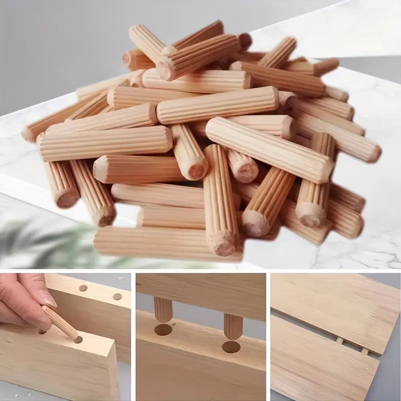 100pcs 6mm*40mm/0.23*1.57in Wooden Dowel Pins - Perfect for Furniture Woodwork Projects