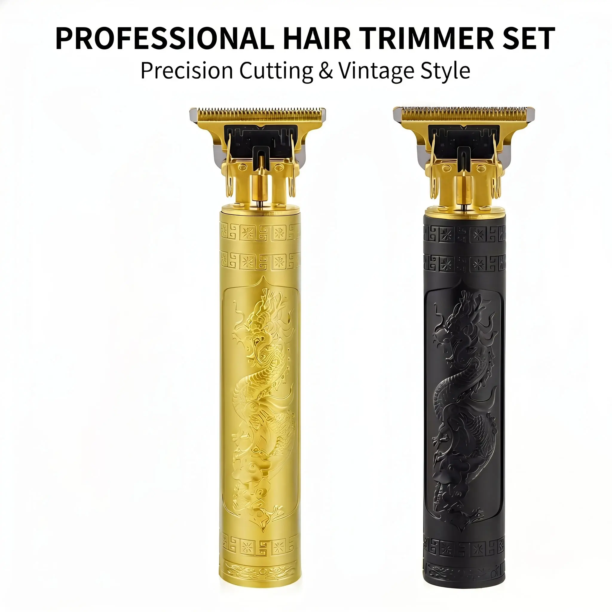 Vintage T-Blade Hair Clipper Kit - Ideal for Men's Grooming, Beard & Edges
