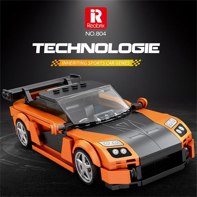 Reobrix Rx7 Supercar Building Set, Super Race Vehicles Building Toy Birthday for Kid Aged 6+. (367PCS) Play minecraft magnetic blocks