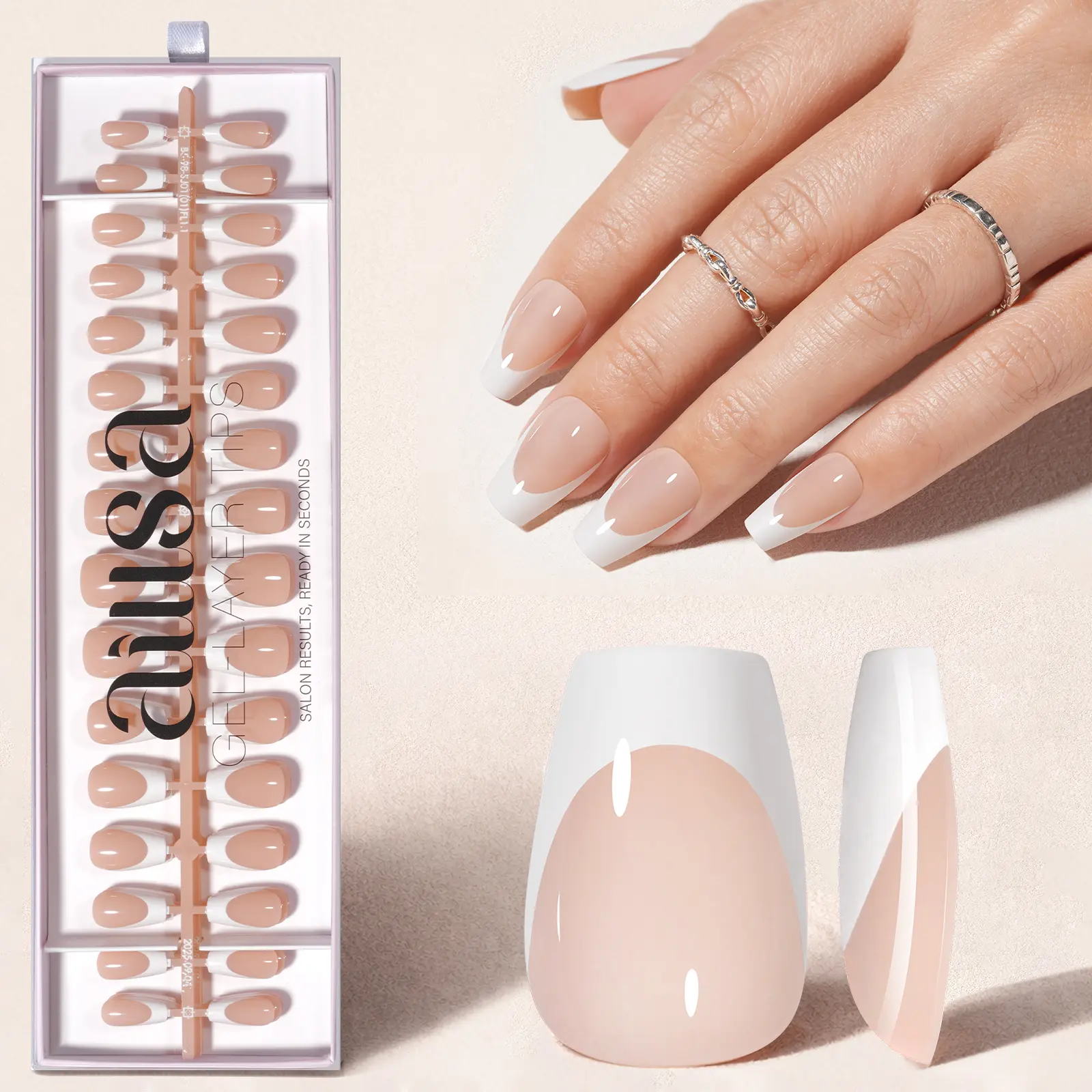Milky Nude | Glossy Finish - Short Coffin