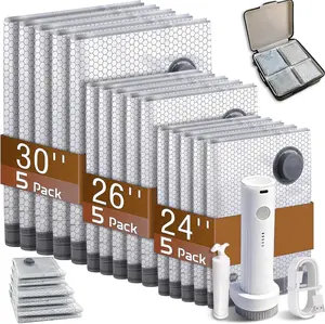 Cordless Travel Vacuum Storage Compression Bag Set – 15-Pack in 3 Sizes – USB Rechargeable Handheld Pump with Built-In Battery – Waterproof & Reusable Space Saver for Clothes & Packing, Perfect for Carry-On Suitcases   funny gifts for adults