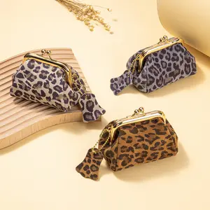 Mini Creative Leopard Print Lipstick Bag Multifunctional Convenient Storage Bag Compact Coin Purse