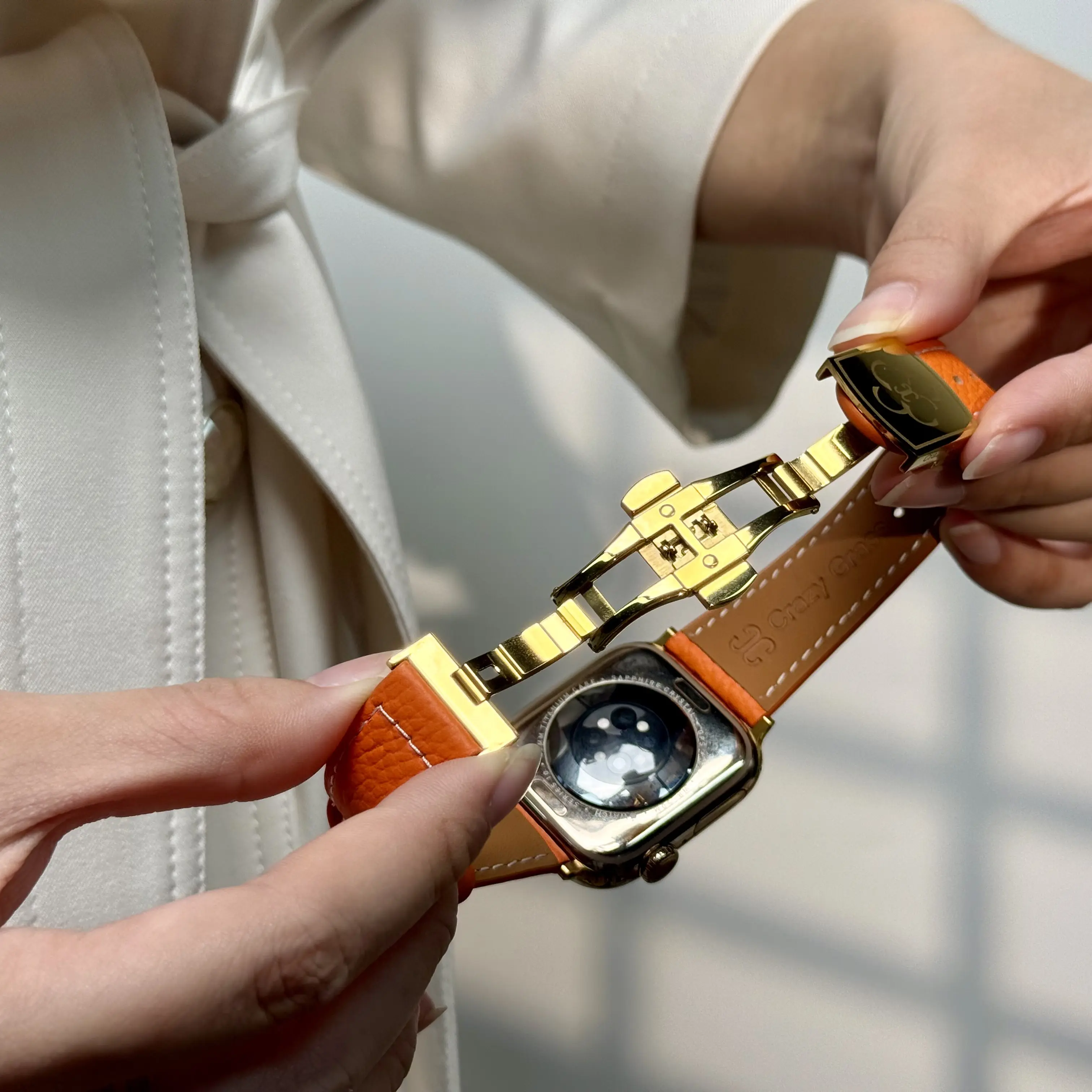CRAZYGRASS Comfort Leather Watch Bands Suitable For Apple Watch