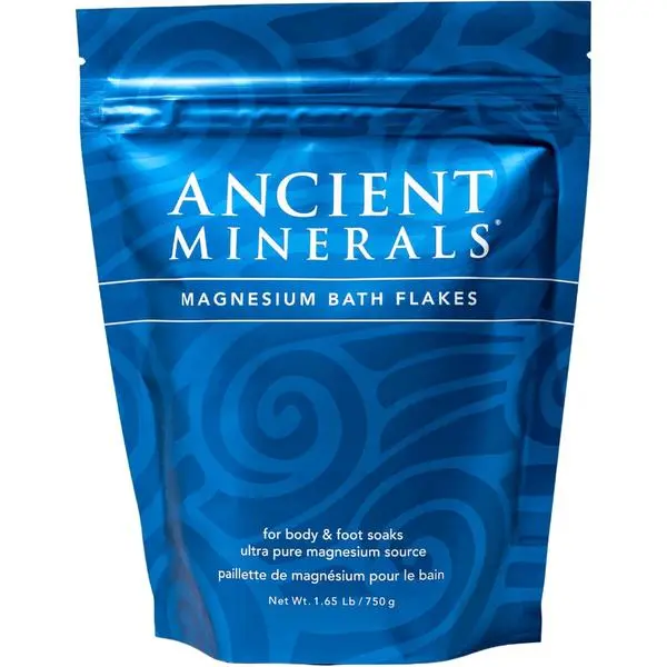 Ancient Minerals Magnesium Bath Flakes of Pure Genuine Zechstein Chloride - Resealable Magnesium Supplement Bag that Will Outperform Leading Epsom Salts 1.65 lbs