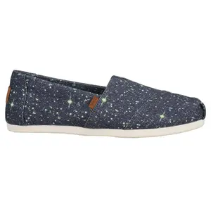 TOMS Womens Alpargata Woven Slip On Flats Casual - Blue
