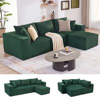 Green-3Seats+1 Ottoman