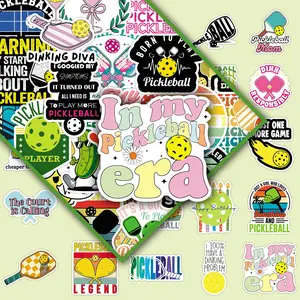 50 Pack Pickleball Stickers – Unique Sports Graphics for DIY Journal, Water Bottle, Suitcase, Car, and More