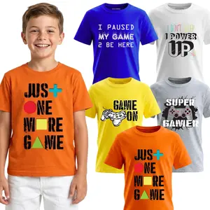 BROOKLYN VERTICAL 5-Pack Video Gamer Short Sleeve Crew Neck Boys T-Shirt with Chest Print | Soft Cotton Sizes 6-30