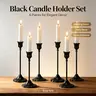 6 Pcs Black Taper Candle Holders - Country Rustic Minimalist Centerpiece for Home Dining, Interior Decoration Accessories, Holiday Decorations, All Seasons Housewarming Gifts (Candles Not Included)