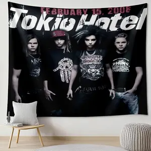 Tokyo Music Backdrop Anime Tapestry Wall Hanging, Japanese Aesthetic Photography Background, Polyester Wall Decor for Bedroom, Gaming Room, Living Room, Studio, Party Decor