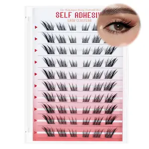 60pcs Self-Adhesive False Eyelashes, Makeup, Natural Realistic Cross C Curl, Mixed Length, Recyclable, Easy Application, Perfect for Beginners