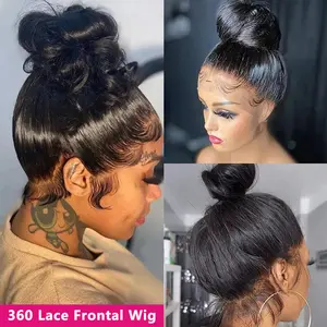 360 Full Lace Wig Human Hair Straight Full Lace Frontal Wigs 360 Straight Human Hair full lace wigs 180% HD 360 Lace Wig Straight Hair Wigs Human Hair Preplucked With Baby Hair