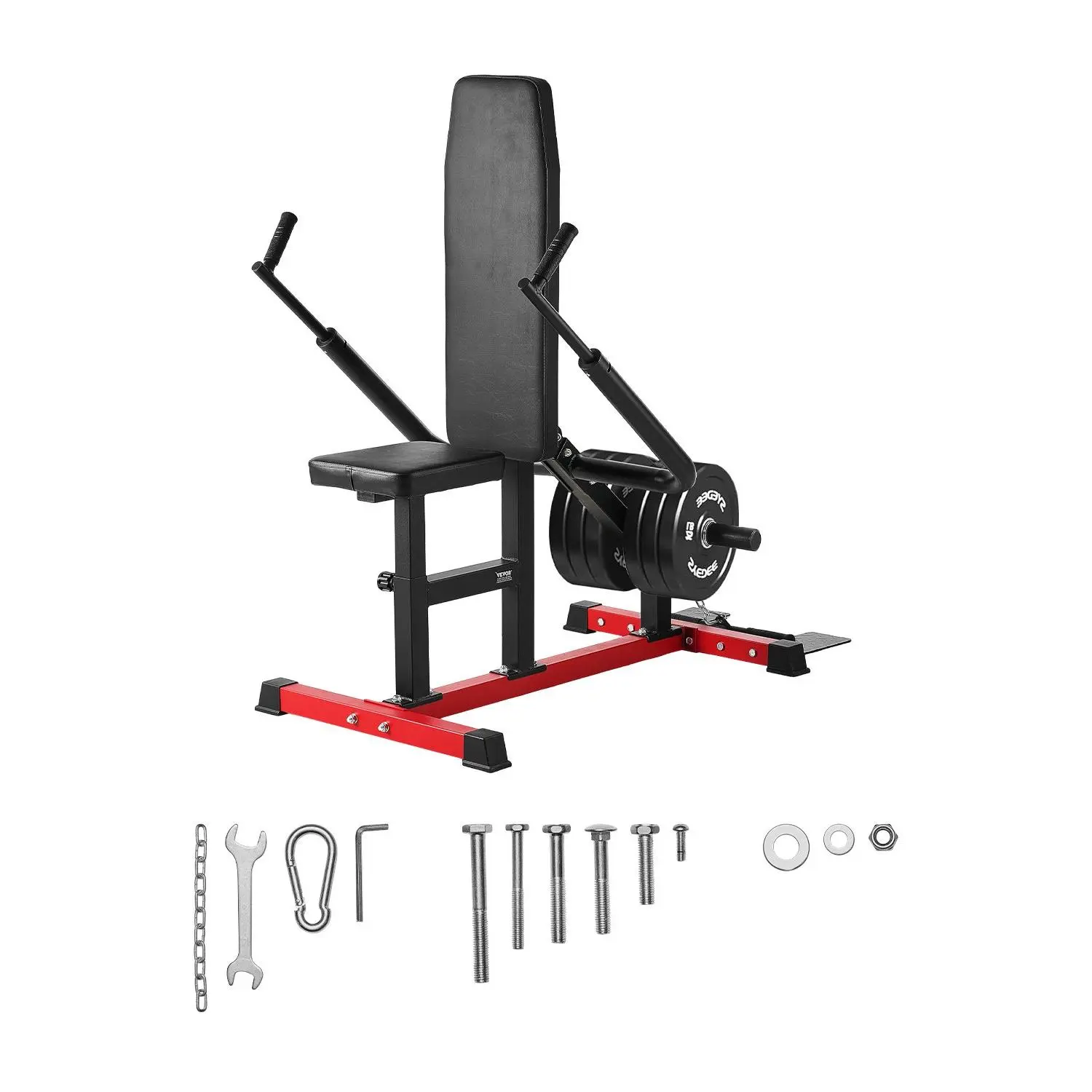 VEVOR Seated Dip Machine, Tricep Bicep Press Down Machine with Cable Bar, Adjustable Seat, and Backrest, Exercise Equipment for Chest Training, Upper Body Push Fitness Workout, Hold up to 450LBS