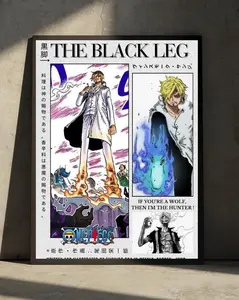 The Black Leg Poster, Sanji Anime Wall Art, Fire Kick Transformation Manga Decor, Gift For Anime Fans