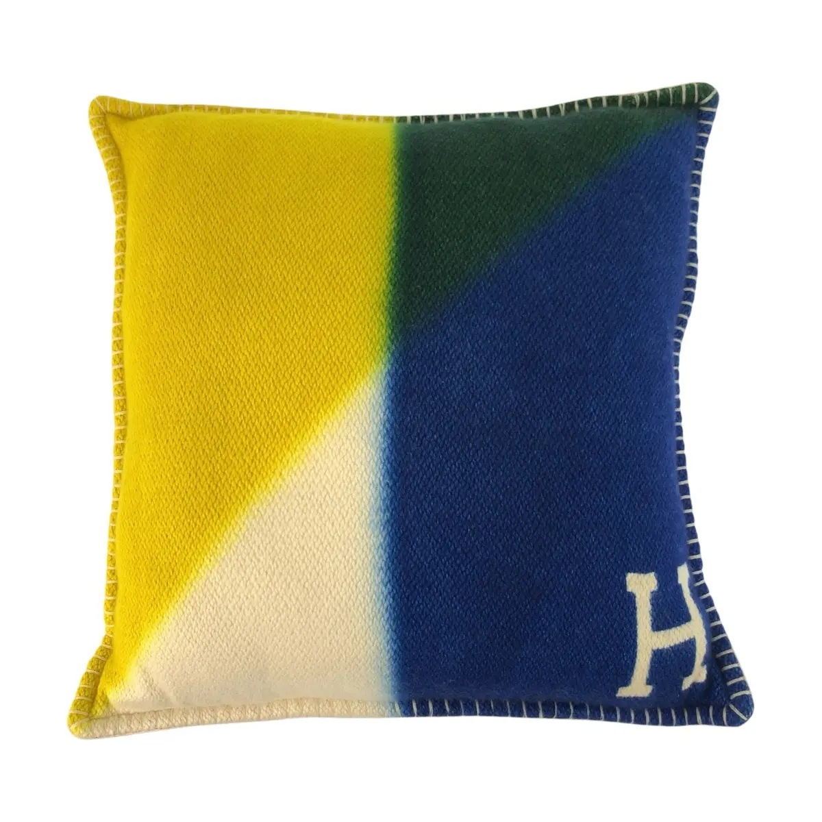 Pre-owned HERMÈS Cashmere Small Leather Goods Hermes H Pythagore Cushion