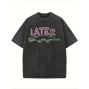 Sarcastic Later Gator Graphic Shirt Funny Tee With Alligator Design Round Neck Casual Wear Holiday Parties Made In USA For Women For Men [SaffronSequin cotton t-shirt/sweatshirt/hoodie, soft and comfortable]