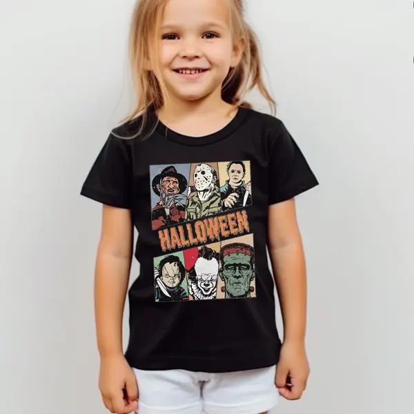 Retro Horror Characters Halloween Shirt, Movie Characters Sweater for Kids, Horror Nights Tee, Youth Halloween Crewneck, Horror Movies - Toddler Boy Clothings