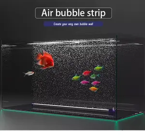 Aquarium Bubble Strip Nano Air Bubble Curtain Wall Kit Quiet High Dissolved Oxygen Diffuser for Freshwater Saltwater Fish Tank Bubbler Decorations