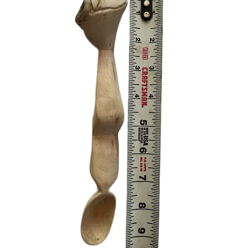 Hand carved wooden spoon made with my hands about 9 1/2 inches Tableware Cutlery unique Artisanal design