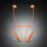 Orange Neckband Wireless Earbuds - IPX4 Sweatproof Silicone In-Ear Audio Headphones, Hi-Fi Sound, LED Battery Display, Magnetic Connection, Cable Management, ENC Noise Cancellation, Smart Voice Assistant for Sports & Hands-Free Calls, Electronic Headset
