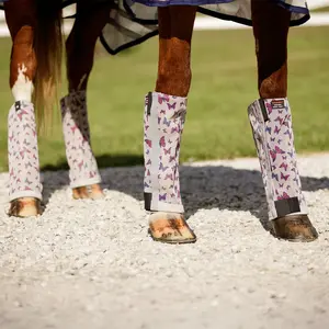 Schneiders Dura-Mesh Limited Edition Butterfly BugGard Horse Fly Boots | 1000D Poly/Vinyl Mesh | 70% UV Protection | Tapered Design for Superior Fly Defense | Set of 4 | Various Sizes