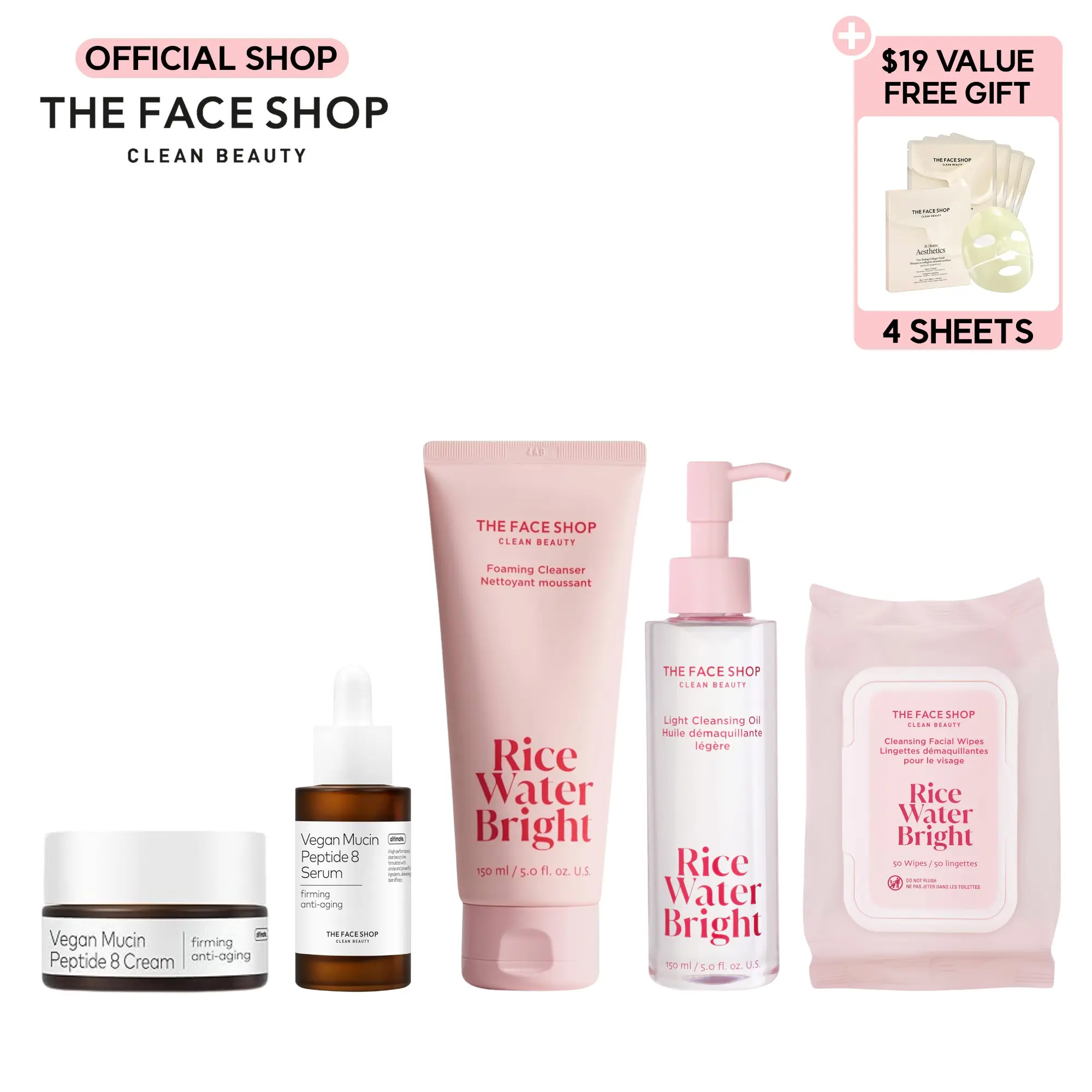 THE FACE SHOP All Around Cleansing + Skincare Routine Bundle