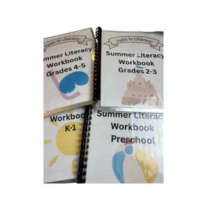Summer Literacy Workbook Bundle Grades Pre-K to 5 Soft Cover Laminated Edition Engaging Summer Activities for Preschool, K-1, Grades 2-3, & Grades 4-5