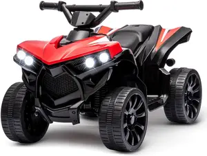 ATV for Kids - 6v Battery Powered Kids Electric ATV,1.8 MPH Speed, 55 LBS Weight Capacity 4 Wheeler | with LED Headlights, Music, | Gift for Boys Girls-red