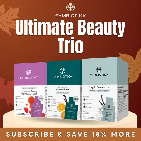 TTS Exclusive | Ultimate Beauty Trio | 12*3 Packets | Liposomal Beauty Peptide Complex + Glutathione + Colostrum | Liquid Collagen for Hair Skin & Nails | Verisol Peptides | Setria Glutathione | Grass-Fed IgG | Skin Brightening, Detox, Immune & Gut Health