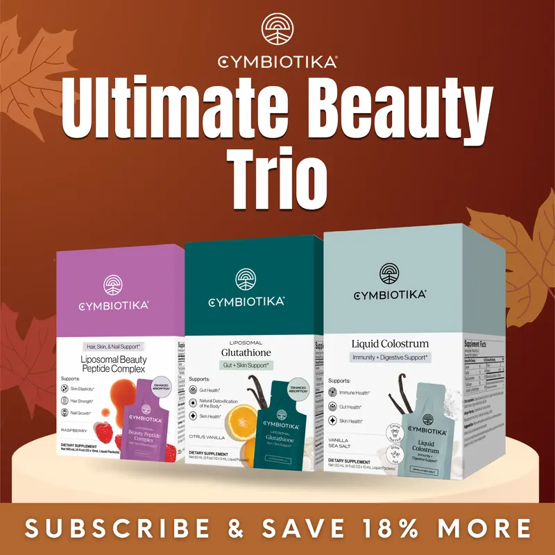 TTS Exclusive | Ultimate Beauty Trio | 12*3 Packets | Liposomal Beauty Peptide Complex + Glutathione + Colostrum | Liquid Collagen for Hair Skin & Nails | Verisol Peptides | Setria Glutathione | Grass-Fed IgG | Skin Brightening, Detox, Immune & Gut Health