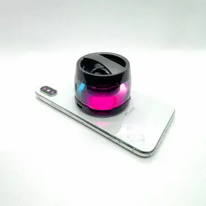 RGB Speaker  &Black 3D Surround Bluetooth Speaker with LED Lights,  Powerful Stereo for Home Party Audio Portable Boxes Transparent Transparent