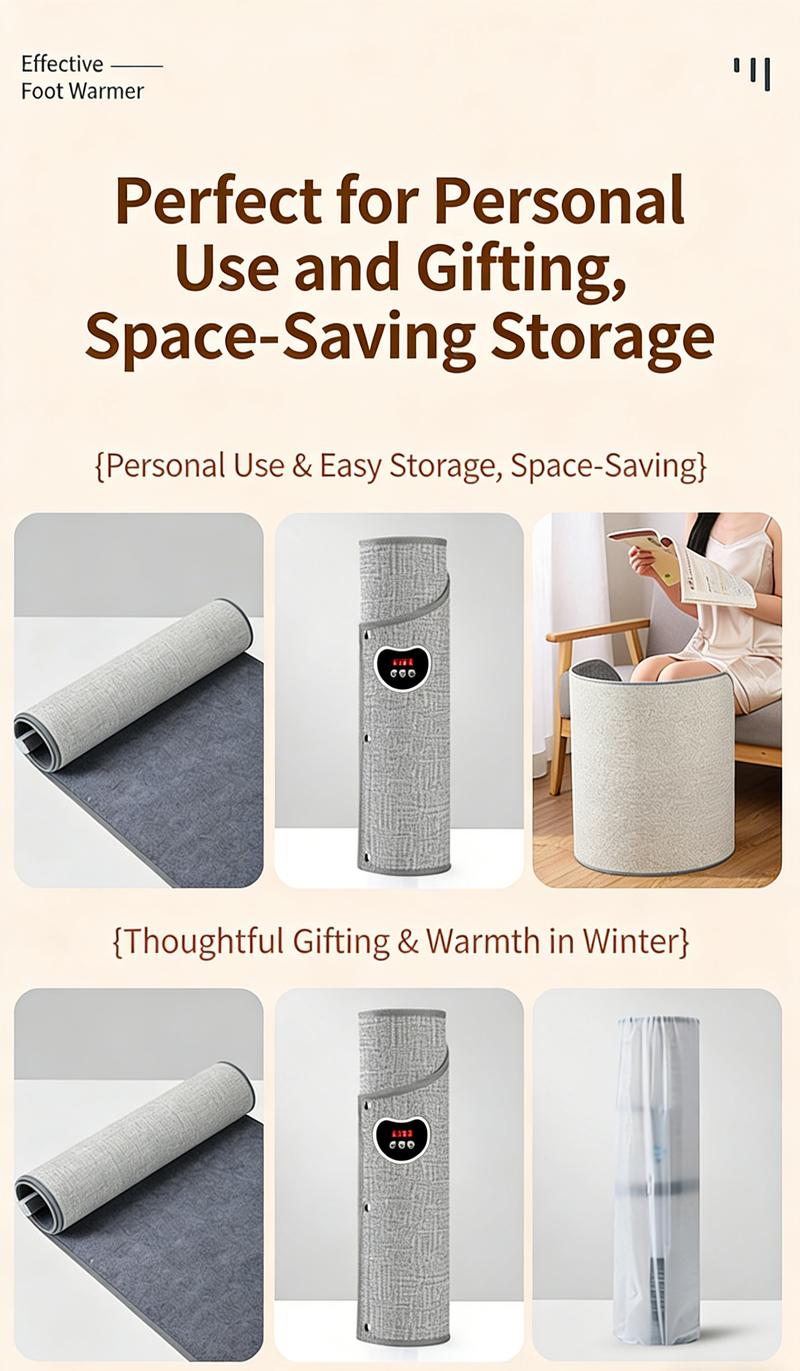 Foldable Under Desk Foot & Leg Warmer with Soft Blanket Portable Electric Space Heater for Office and Home Quiet Heating Pad for Feet Knees & Legs Compact Winter Warmth Solution