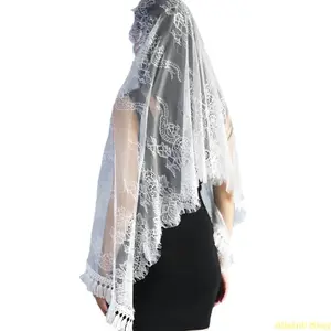 Lace Veil Spanish Head Covering for Catholic Chapel Bridal Wedding Head Veil