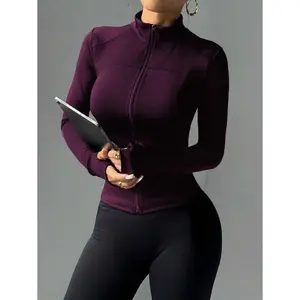 Slim-Fit Fitness Workout Running Zipper Stretchy Compression Casual Long Sleeve Yoga Jacket Katseye Weight Loss