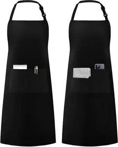 Apron for Men Women, Adjustable Cooking Kitchen Chef Aprons with 2 Pockets