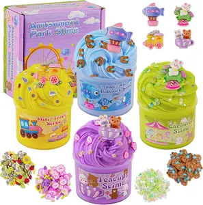 Easter Basket Stuffers for Kids 4 Pack Easter Slime with Charms Non Candy Easter Gifts, Party Favors, Goodie Bag Fillers, Classroom Prizes, Toys for Boys & Girls Ages 4-12