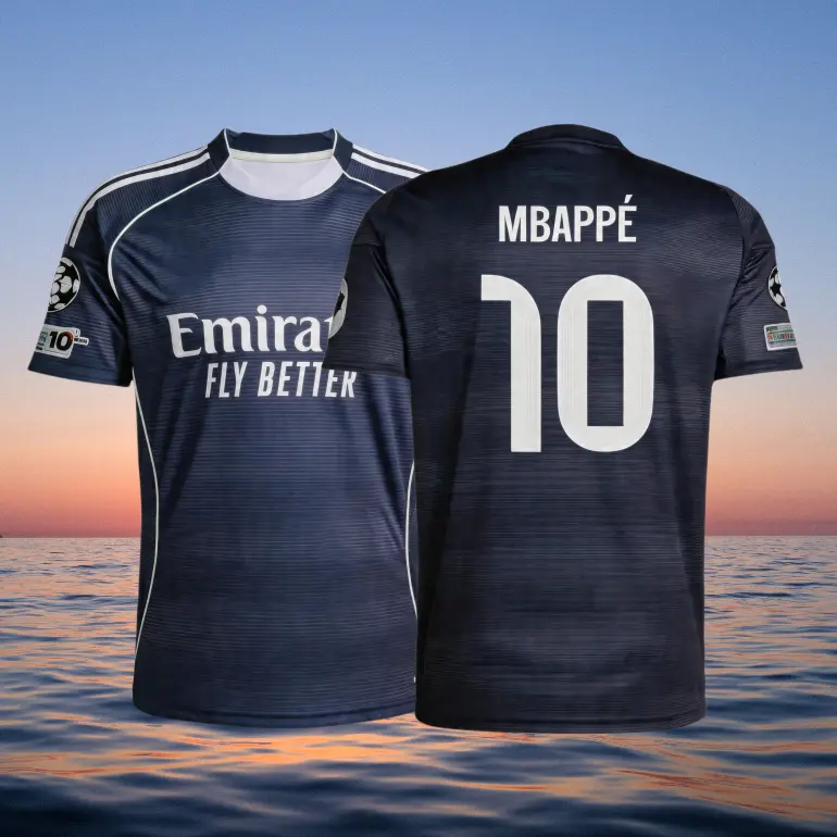 Mbappe 2025-26 Home White Away Black No.10 Short-sleeved Long-sleeved Football Shirts