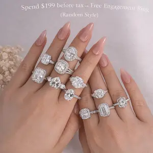 Effinny Mystery Box of Ring-S925 Sterling Silver Fashion Engagement Ring Blind Box-Hundreds of Style of CZ Secret Jewelry, Random Suprise Rings for Parties, Holiday