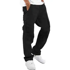 Zaitun Men's Cargo Pants Drawstring Casual Hiking Pants Joggers Athletic Trousers Cotton Loose Straight Sweatpants for Men