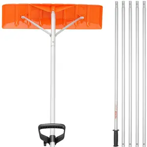 VEVOR Snow Roof Rake, 25 Plastic Blade Snow Removal Tool, 21ft Reach Aluminium Handle, Superior Roof Shovel with Anti-Slip Handle Grip, Easy to Setup Use for House Roof, Car Snow, Wet Leaves