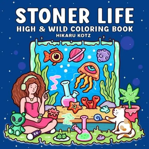 Stoner Life High and Wild Adult Cozy Coloring Book - Paperback, 8.5x8.5in Cartoon-Style Art, Single-Sided Bleed-Free Coloring Pages, Standard Design, Entertaining Stress Relief Activity for Adults, Office Art Supplies Gift for Friends, Quiet Corners