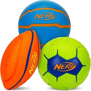 Micro Foam Sports Ball Set - Kids Foam Micro Football, Soccer Ball + Basketball Set Soft Stress Relief Mini Foam Sports Set for Kids - Multicolor