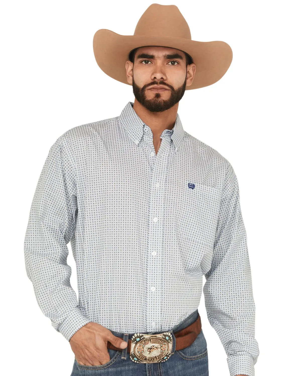 Cinch Men's Men'S Geo Print Long Sleeve Button-Down Western Shirt - Mtw1105927