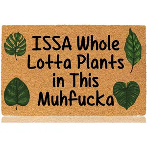 ISSA Whole Lotta  in This Muhfucka 23.6"x15.7" Personalized Door Mat Welcome Mats for Front Door, Indoor/Outdoor Entrance, Custom Monogram Doormat Rubber Backing Funny Design Non-Slip