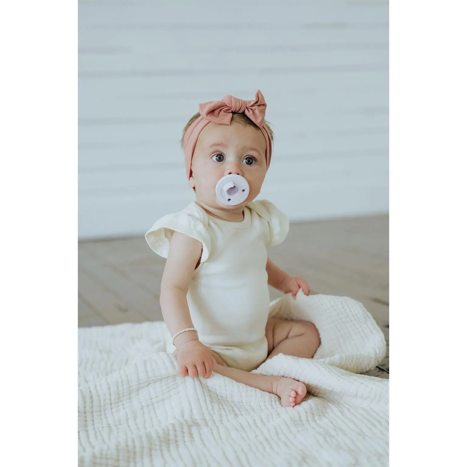 Brin Knotted Organic Cotton Baby-Toddler Girl Headband - Buttery Soft Top Knot Wrap, 1 Size Fits Most Newborns & Toddlers