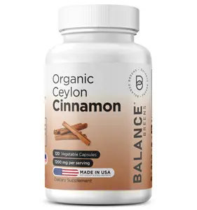 Organic Ceylon Cinnamon 1200mg Supplement - 120 Veg Capsules - No Filler Edible Pills  Dietary Fitness Healthcare Optimum