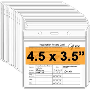20 Pack Clear Badge Holder, Large 4.5X3.5/4 X 3 Plastic ID Card Holder Horizontal Name Tag Holder  Badge Holders for Name Tag ID Card Badge with  Type Resealable Zip