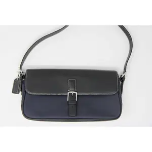 Pre-owned coach leather/ canvas Shoulder Bags Hampton Shoulder Bag (Style No. 7702)