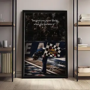 Kyle Busch "Because You Never Know" Nascar Tribute Canvas Print, Vintage Checkered Flag Racing Wall Art, Decor for Garage, Bedroom, Home Office, Living Room