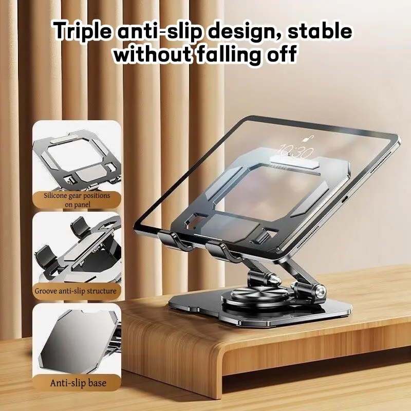 Triple Anti-Slip Design Stable Stand with Silicone Gear Positions and Groove Anti-Slip Structure for Secure Placement Phone Cellphone
